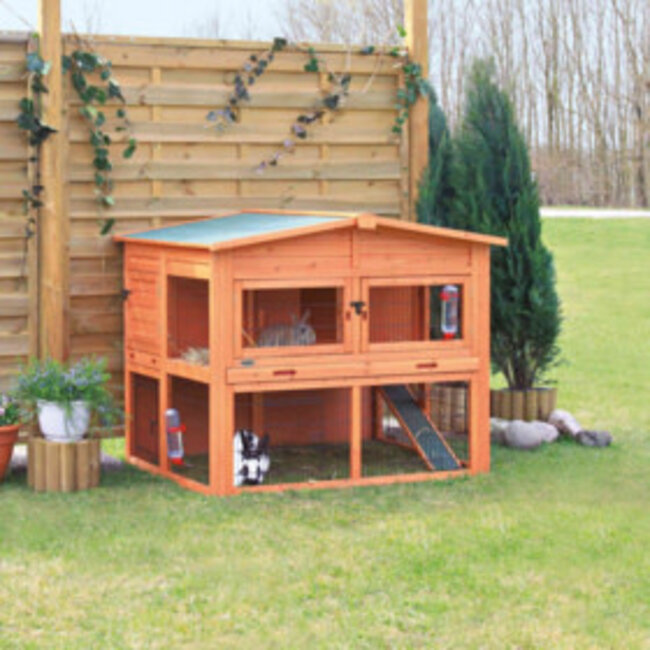 Natura Two-Story Rabbit Hutch 135 × 115 × 112 cm, Brown