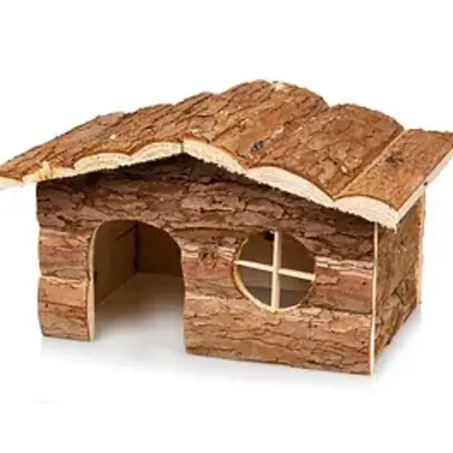 Huis Bella - Huisje voor goudhamsters, ratten en gerbils - 28,5 x 19,5 x 16,5 cm - Schorshout