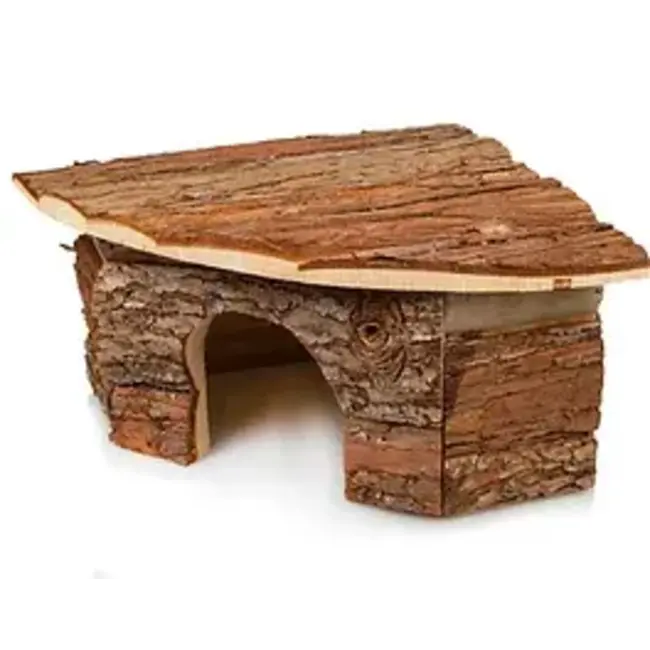 Hoekhuis Dolly - Huisje voor goudhamsters, ratten en gerbils - 32 x 13 x 21 cm - Schorshout
