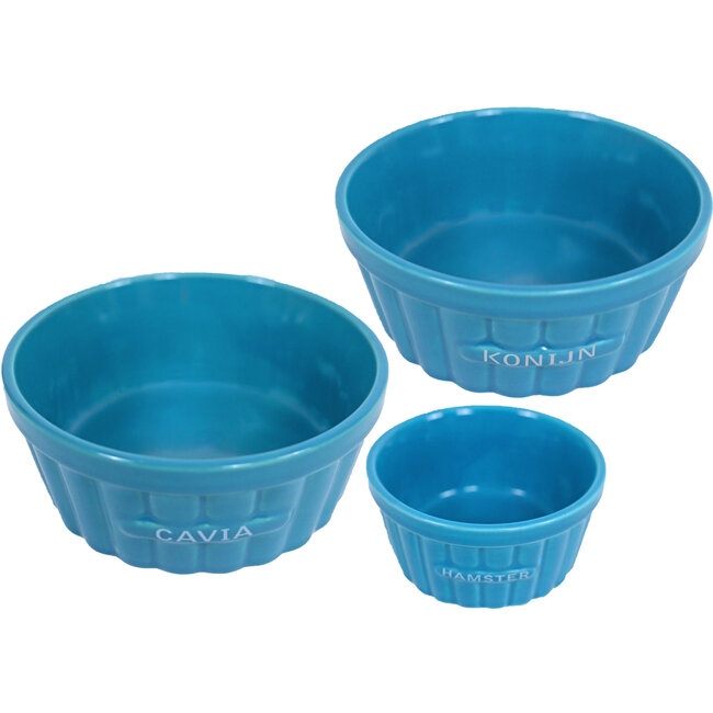 Boon Rabbit Feeding Bowl Stone Ribbed Blue, 12 cm