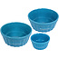 Bean rabbit feeding bowl stone ribbed blue, 12 cm