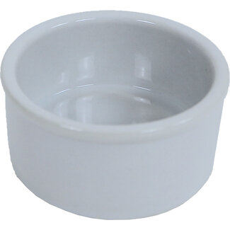 Ceramic white pet food bowl