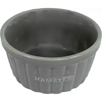 Boon hamster eetbak steen ribbel taupe, 8 cm