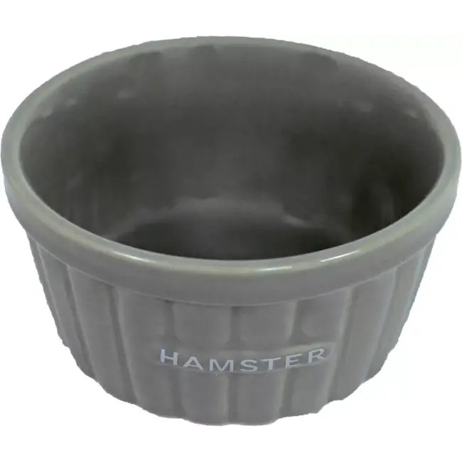 Boon hamster eetbak steen ribbel taupe, 8 cm