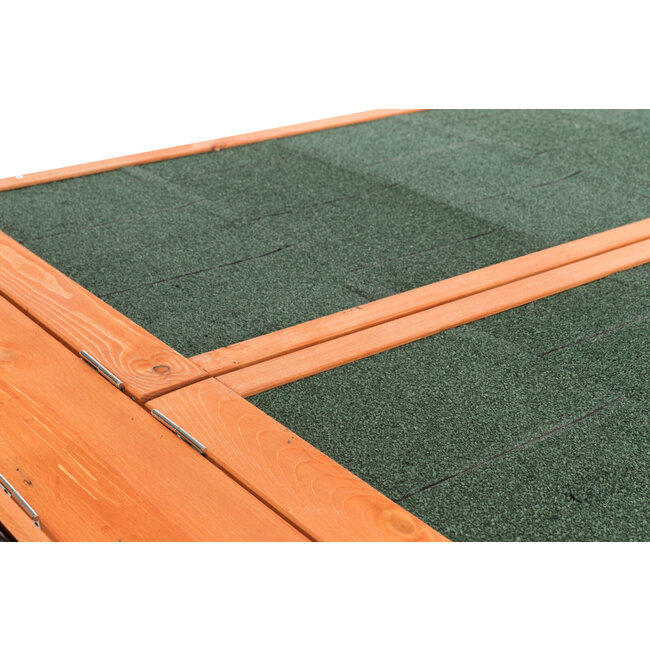 Natura run made of pine wood with cover XL 233 × 79 × 116 cm, brown