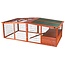 Trixie Natura Ren met Afdekking XL - Buitenren van grenenhout voor konijnen, cavia's en andere knaagdieren - 233 × 79 × 116 cm