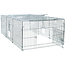 Run with roof - Metal playpen for rabbits and guinea pigs - Outdoor - 114 × 58 x 116 cm - Grey
