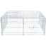 Run with roof - Metal playpen for rabbits and guinea pigs - Outdoor - 114 × 58 x 116 cm - Grey