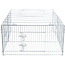 Run with roof - Metal playpen for rabbits and guinea pigs - Outdoor - 114 × 58 x 116 cm - Grey