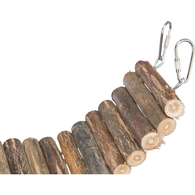 Flexible suspension bridge to hang in the enclosure - Bridge for rodents - 61 x 8 cm - Bark wood