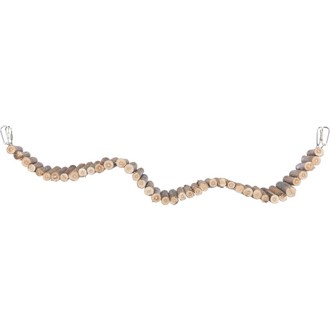 Flexible suspension bridge to hang in the enclosure - Bridge for rodents - 61 x 8 cm - Bark wood