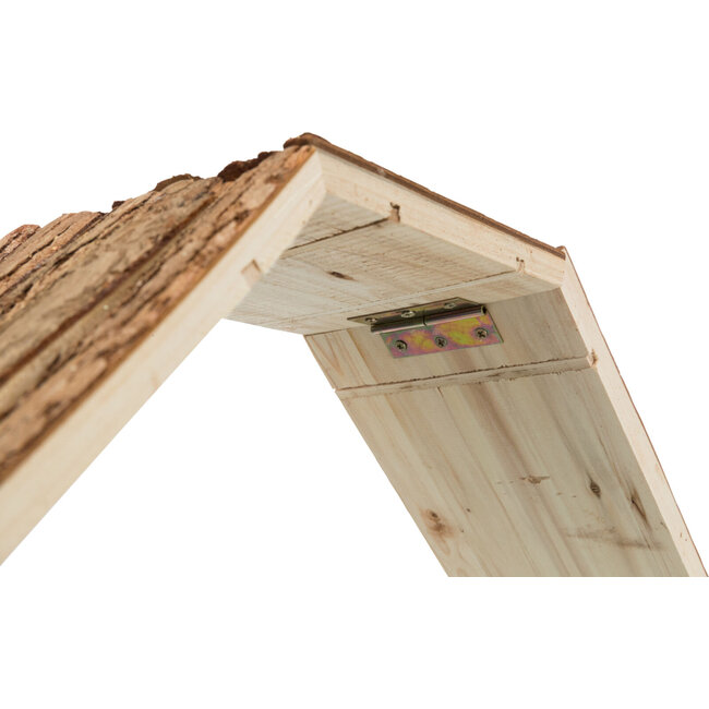 Ramp for easy exit from the enclosure - Bridge for rabbits and guinea pigs - 63 × 18 × 15 cm - Bark wood