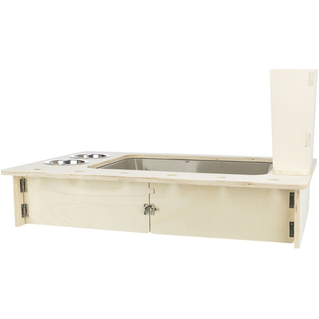 Voerstation met toilet en hooiruif voor konijnen 70 × 41 × 47 cm