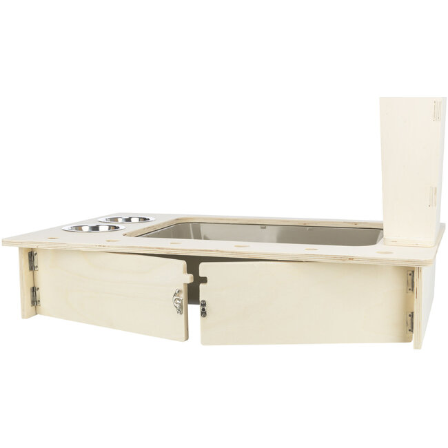 Voerstation met toilet en hooiruif voor konijnen 70 × 41 × 47 cm