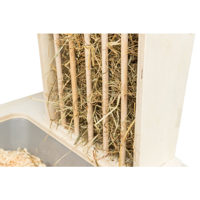 Voerstation met toilet en hooiruif voor konijnen 70 × 41 × 47 cm