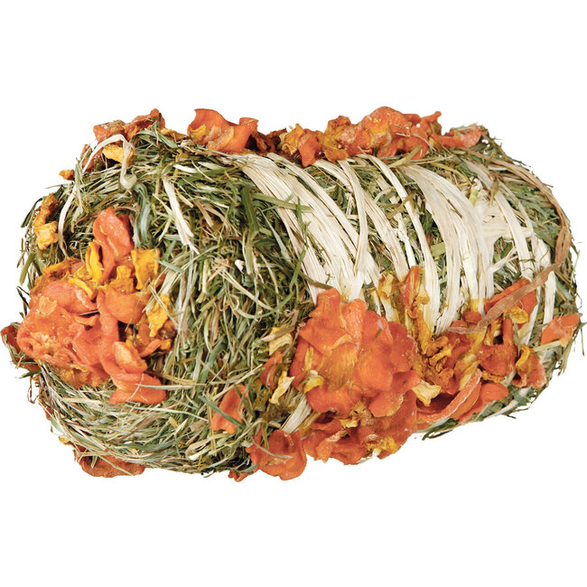 Hooibaal met pompoen en wortel - Snack voor konijnen en cavia's - ø 10 × 18 cm - 200 gram