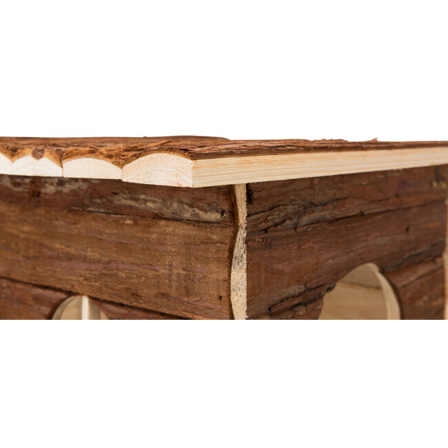 Log Cabin Jerrik - Rabbit Hutch - 50 × 25 × 33 cm - Bark Wood