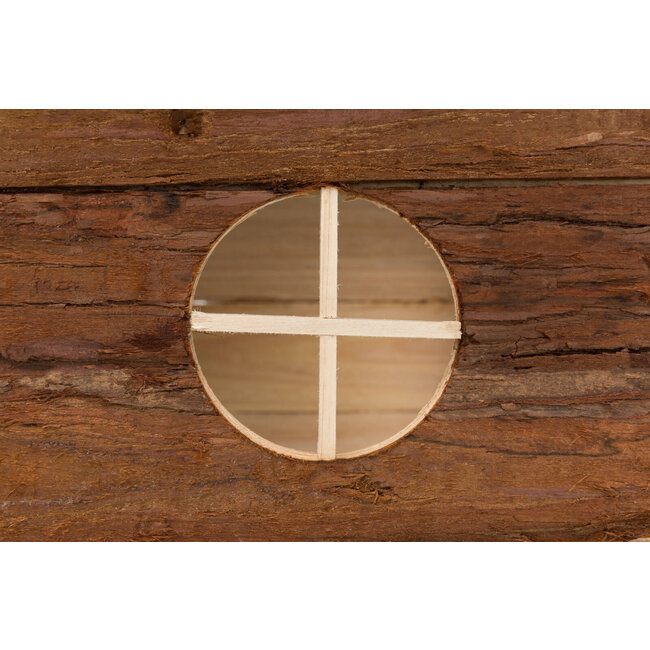 Log Cabin Jerrik - Rabbit Hutch - 50 × 25 × 33 cm - Bark Wood