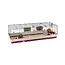 Spacious hutch for rabbits and guinea pigs - Plastic bottom tray - 162 x 60 x 50 cm - Red