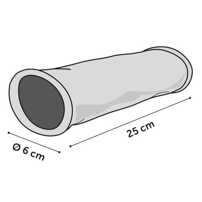 Clavio play tunnel - Play tunnel for rodents - 25 cm x 6 cm x 6 cm - Multi-Color
