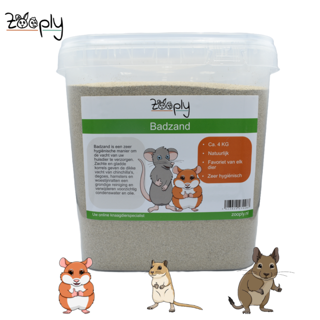 Zooply Badzand - Zand om in t wassen voor hamsters en gerbils - 4 kg