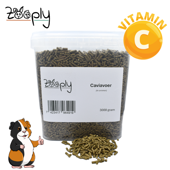 Zooply Guinea Pig Food - High quality guinea pig food with vitamin C - Packaged in a bucket - 10 kg