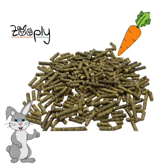 Zooply Rabbit feed with carrot flavor - Highest quality rabbit feed from Germany - Plastic bag - 3.5 kg