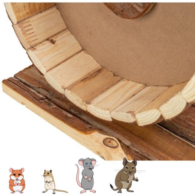 Bark Wooden Decorative Wheel, Length 29 cm