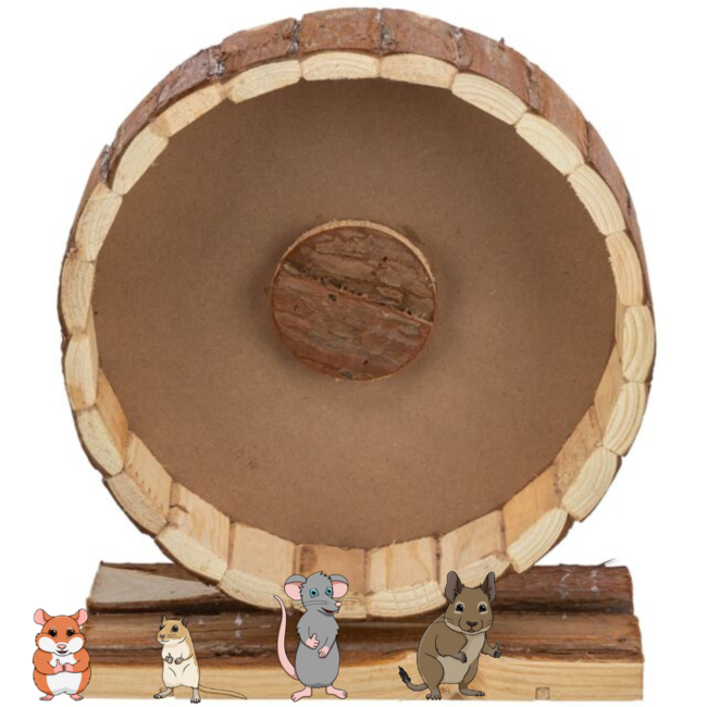 Bark Wooden Decorative Wheel, Length 29 cm