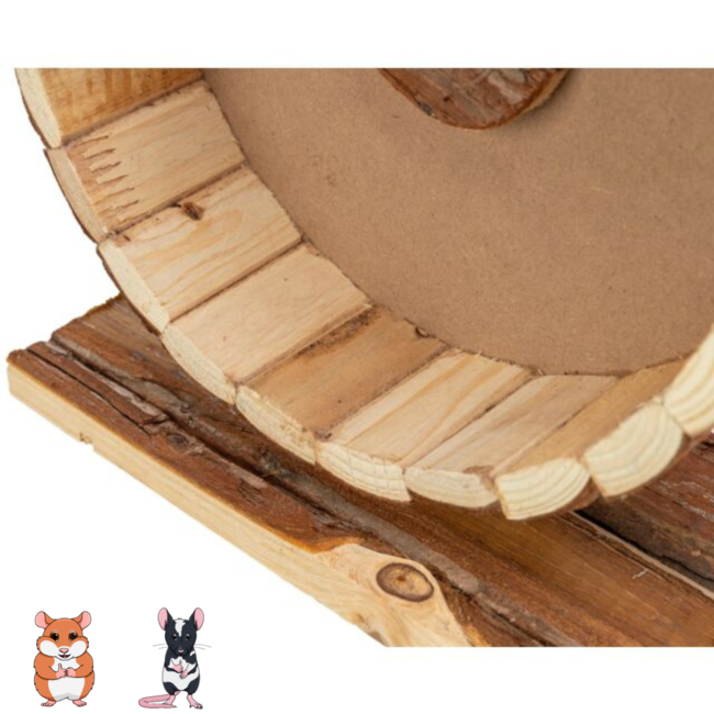 Loopwiel voor knaagdieren - Speelgoed voor hamsters en muizen - ø 20 cm - Schorshout