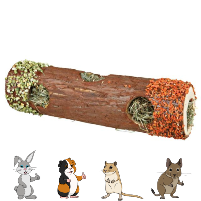Tunnel tube with hay and vegetables, ø 6.5 × 20 cm, 25 g