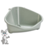 Corner toilet with mounting hooks - for rabbits - 49.5 x 34 x 26 cm - Grey