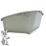 Modern rodent toilet with hook, plastic, warm gray