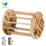 Round hay rack with lid to place on the ground - Hay rack for rabbits and guinea pigs - ø 20 × 23 cm - Flamed wood