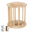Round hay rack with lid to place on the ground - Hay rack for rabbits and guinea pigs - ø 20 × 23 cm - Flamed wood