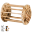 Round hay rack with lid for placing on the ground - Hay rack for rabbits and guinea pigs - ø 15 × 19 cm - Flamed wood
