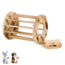 Round hay rack with lid for placing on the ground - Hay rack for rabbits and guinea pigs - ø 15 × 19 cm - Flamed wood