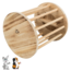 Round hay rack with lid for placing on the ground - Hay rack for rabbits and guinea pigs - ø 15 × 19 cm - Flamed wood