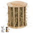 Round hay rack with lid for placing on the ground - Hay rack for rabbits and guinea pigs - ø 15 × 19 cm - Flamed wood