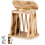 Freestanding hay rack with lid - Hay rack for rabbits and guinea pigs - 25 × 22 × 18 cm - Flamed wood
