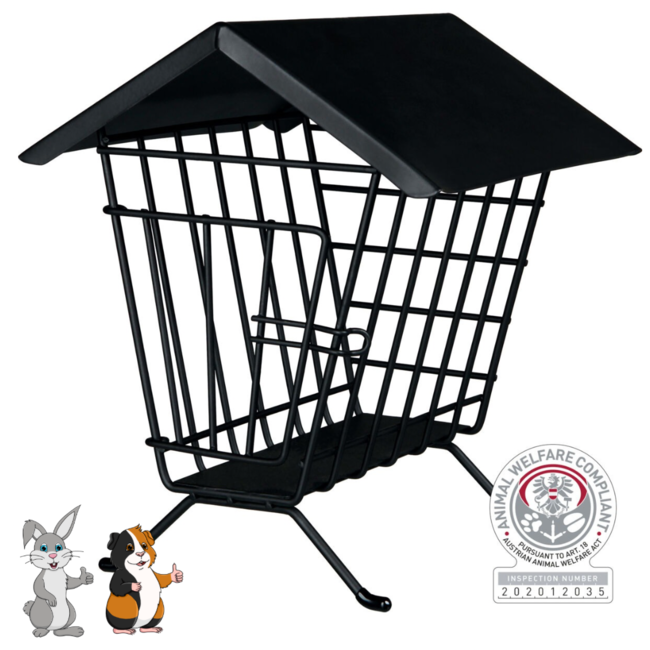 Freestanding Metal Hay Rack 20 × 23 × 20 cm, Black