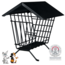 Freestanding hay rack - Metal hay rack for rabbits and guinea pigs - 20 × 23 × 20 cm - Black