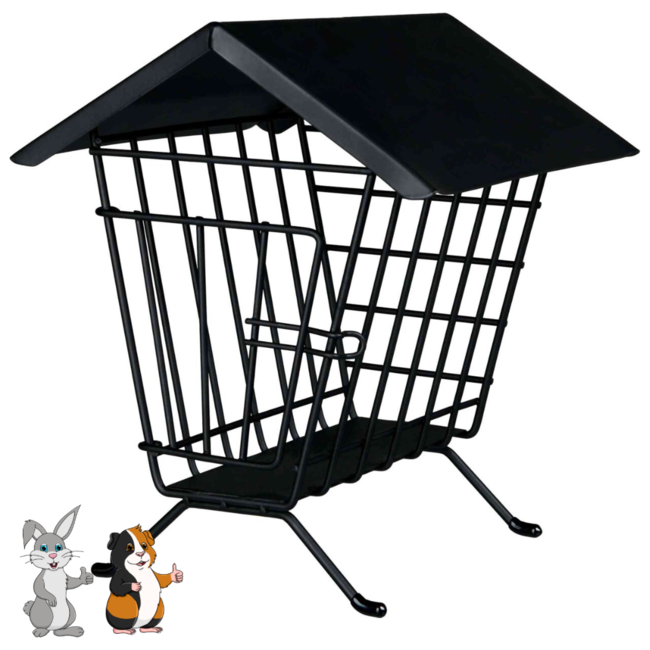 Freestanding Metal Hay Rack 20 × 23 × 20 cm, Black