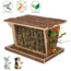 Freestanding hay rack with base and lid - Hay rack for rabbits and guinea pigs - 40 x 22 x 30 cm - Bark wood