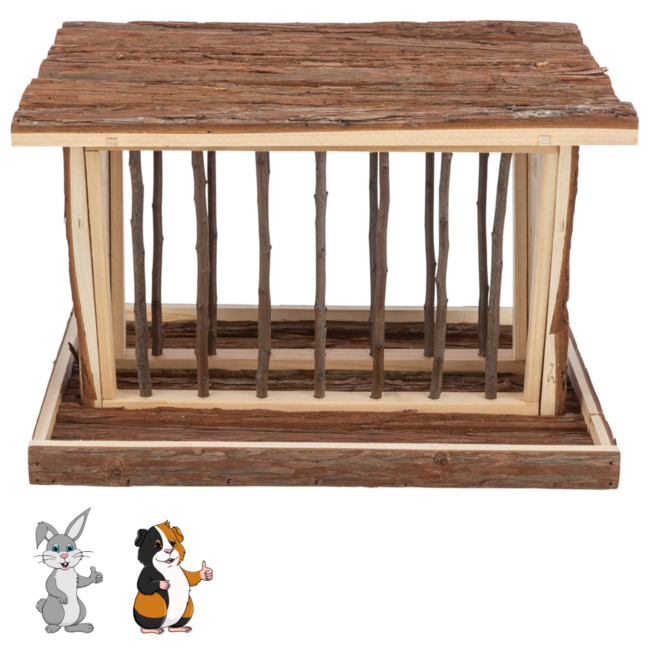 Standing Hay Feeder with Bottom and Lid 40 x 22 x 30 cm