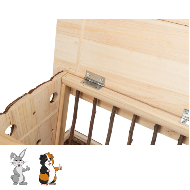 Standing Hay Feeder with Bottom and Lid 40 x 22 x 30 cm