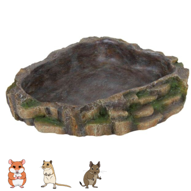 Keramisch zandbad voor hamsters en gerbils - 24 × 5,5 × 20 cm - Regenwoud look