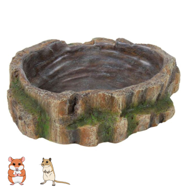 Keramisch zandbad voor hamsters en gerbils - 18 × 4,5 × 17 cm - Regenwoud look