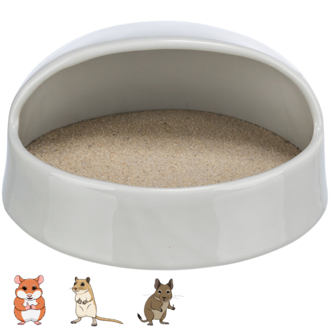 Ceramic Sand Bath 20 × 10 × 16 cm, Gray