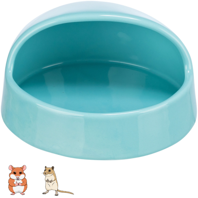 Sand bath for hamsters and gerbils - Ceramic - 16 × 8 × 14 cm - Turquoise